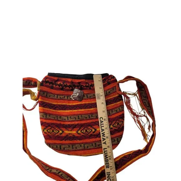 Rukuray Hippie Hobo Bag Boho Crossbody Woven Festival Art To Wear Tribal Y2K - Picture 12 of 14
